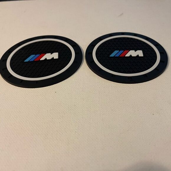 BMW Motorsports Logo Cup Holder Coasters set of 2 NWT - Picture 2 of 4